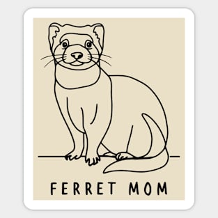 Ferret Mom Line Art Sticker